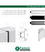 دستگیره پروفیلی مخفی U فرم کمدی پودری طول 2400mm فانتونی L101 تا L108