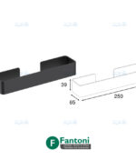 هولدر حوله دست 250mm رینگ بسته چسبی رنگ مشکی مات سری C فانتونی S024