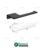 هولدر دستمال توالت فلت پیچی رنگ مشکی مات سری F فانتونی S052