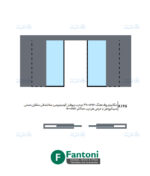 مکانیزم روف هنگ 4800mm دو درب پروفیل آلومینیومی ساختمانی متقارن دستی سینکرونایز با عرض هر درب حداکثر 1200mm فانتونی K195